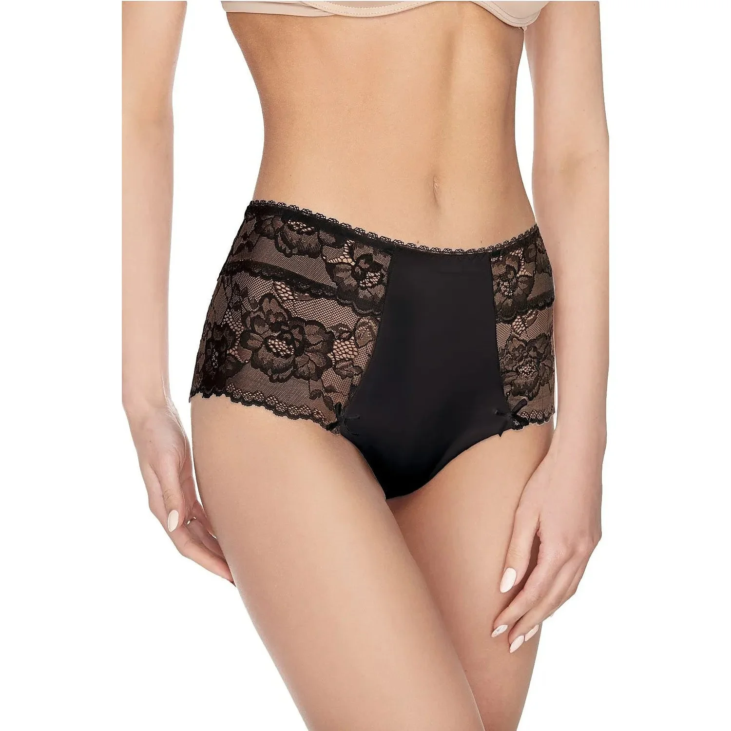 Bikinibukser retro floral tåge transparent glat innsæt Ewana model 121528